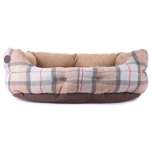 Barbour Luxury Bed in Taupe & Pink Tartan 30″