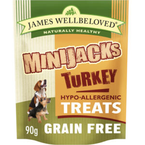 James Wellbeloved Minijacks Grain Free Turkey Dog Treats 90g x 10 SAVER PACK