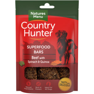 Natures Menu Country Hunter Beef with Spinach & Quinoa Superfood Bar Dog Treat 100g x 7 SAVER PACK