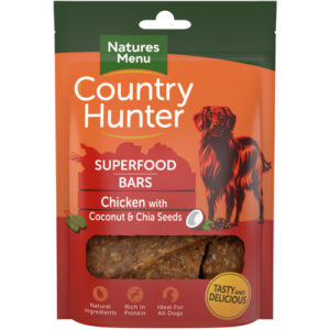 Natures Menu Country Hunter Chicken with Coconut & Chia Seeds Superfood Bar Dog Treat 100g x 7 SAVER PACK