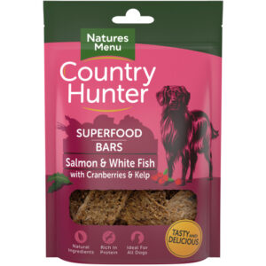 Natures Menu Country Hunter Salmon & White Fish with Cranberries & Kelp Superfood Bar Dog Treat 100g x 7 SAVER PACK