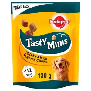 Pedigree Tasty Minis Chewy Cubes Chicken & Duck Adult Dog Treats 130g x 8 SAVER PACK