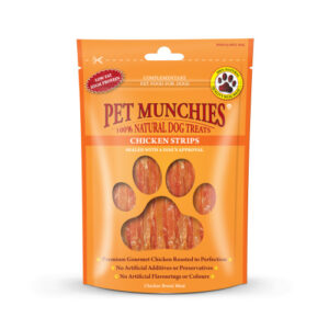 Pet Munchies Natural Chicken Strips Dog Treats 90g x 8 SAVER PACK