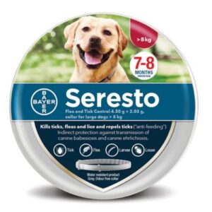 Seresto Flea & Tick Collar for Dogs Large Dogs Over 8kg x 2 Collars NFA-D