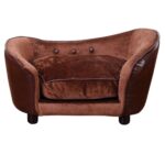 Elevated Pet Sofa Bed – Brown – Wood/PVC