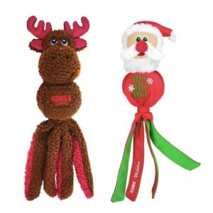 KONG Holiday Wubba Santa or Reindeer Christmas Dog Toy Assorted Large