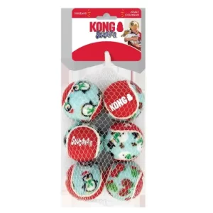 Kong Holiday Squeak Air Balls Christmas Dog Toy Medium