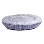 Petface Dove Grey Check Donut Pet Bed – Size: Extra Large