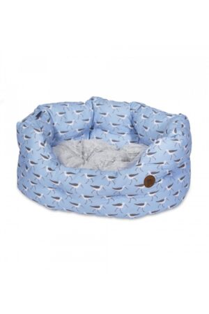 Petface Sandpiper Oval Bed – Blue – Print – Polyester